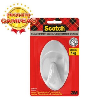 Gancho Adesivo de Plástico Branco Scotch 3M até 3kg