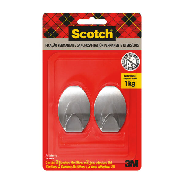Gancho Adesivo de Metal Scotch 3M até 1,5kg - Imagem 2