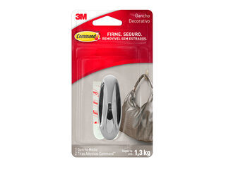 Gancho Adesivo Cromado Command 3M até 1,3kg