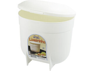 Lixeira de Plástico com Tampa Branca para Pia Acrylic 2,5L