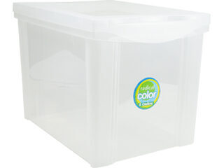 Caixa Organizadora com Tampa de Plástico Incolor Ordene 30L