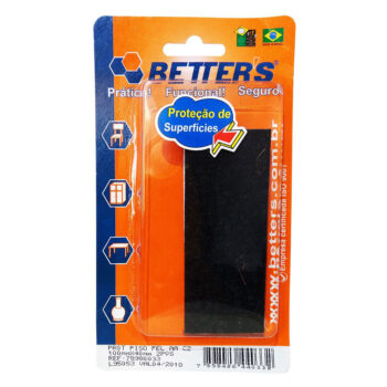 Feltro Protetor Adesivo Retangular Preto Betters 100x40mm - 2 Peças