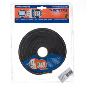Veda Frestas Auto Adesivo de Espuma PVC Preto Betters 50mmx5m