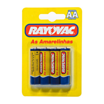 Pilha Zinco Pequena AA Amarelinha Rayovac 4 Unidades