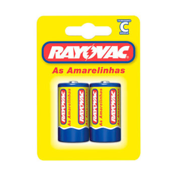 Pilha Zinco C Média Amarelinha Rayovac 2 Unidades