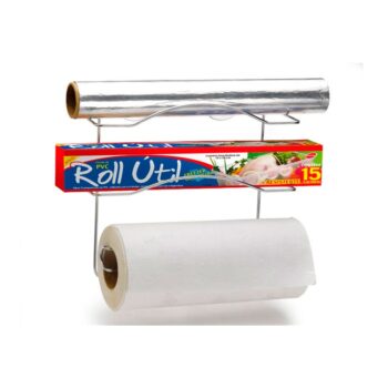 Porta Rolos Papel Toalha com Ventosa Aço Cromado Arthi 3 rolos