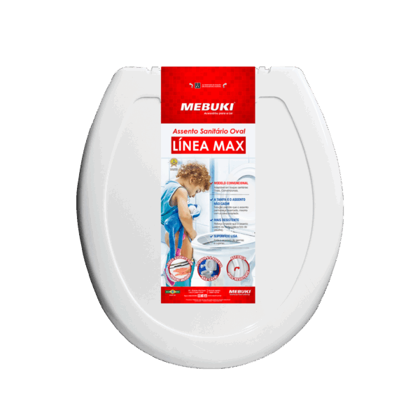 Assento Almofadado Oval Linea Max Branco Mebuki