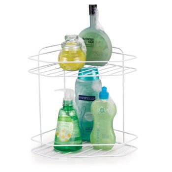 Cantoneira Dupla Porta Shampoo Metal Branca Arthi