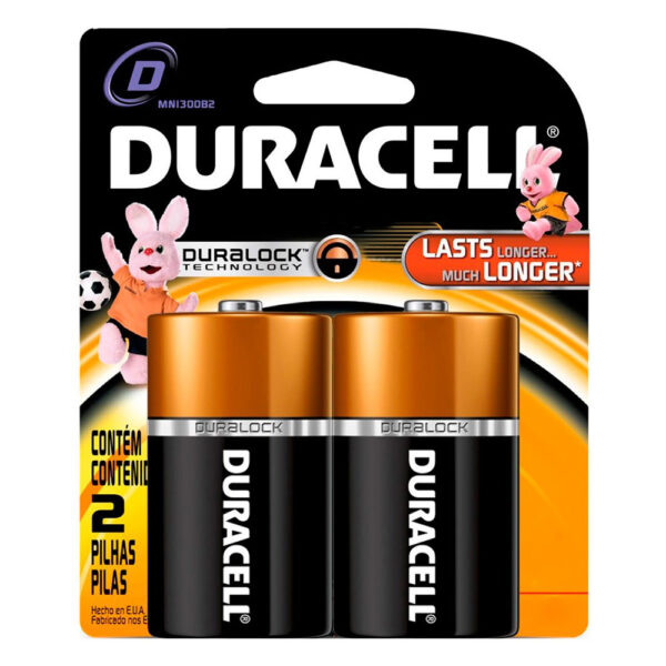 Pilha Alcalina D Grande Duracell 2 Unidades - Imagem 2