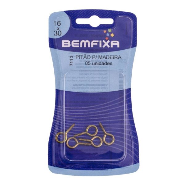 Pitão Bicromatizado para Madeira 16x30mm Bemfixa 5 Unidades - Imagem 2