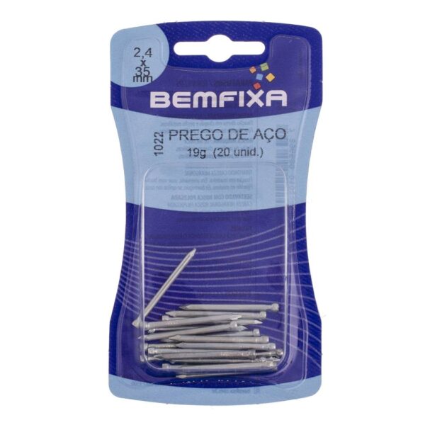 Prego de Aço sem Cabeça 2,40x35mm Bemfixa 20 Unidades - Imagem 3