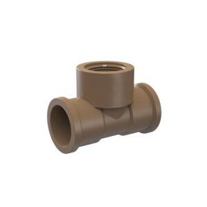 Tê de PVC Soldável Marrom Tigre 20mmx1/2''