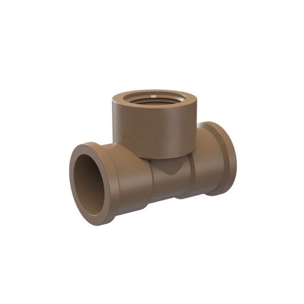 Tê de PVC Soldável Marrom Tigre 20mmx1/2''