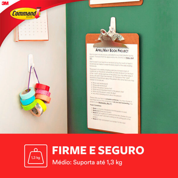 Gancho Adesivo Branco Command 3M 2 Peças até 1,3kg - Imagem 5