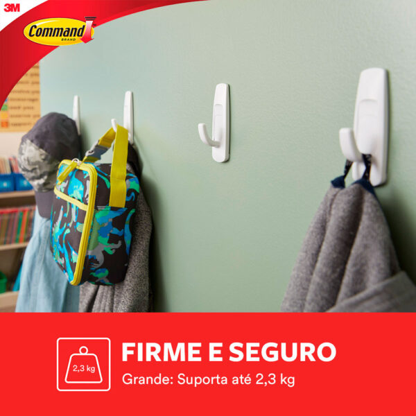 Gancho Adesivo Branco Command 3M até 2,3kg - Imagem 5