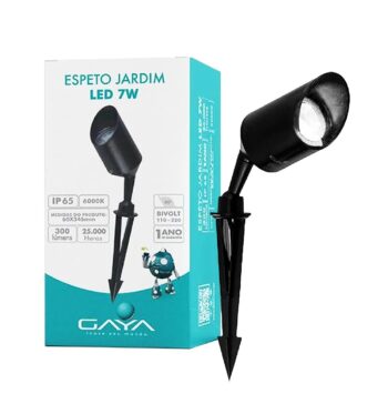 Espeto Led Pt 7W Bivolt Luz Vd Gaya