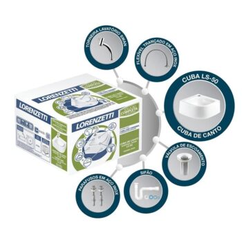 KIT CUBA CANTO 31X31 C/ TORNEIRA