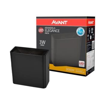 Arandela Led Eleganc. 3W Biv. 3000K Preta